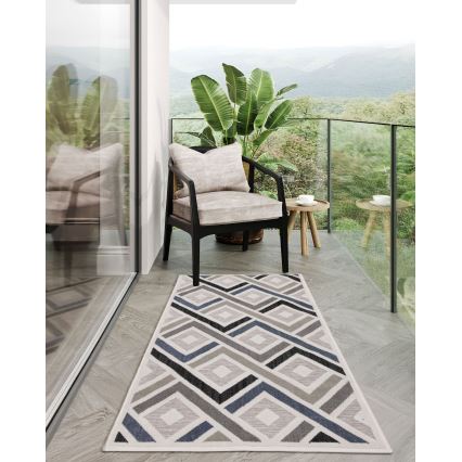 Tapis SHIFT 80x150 cm gris/bleu