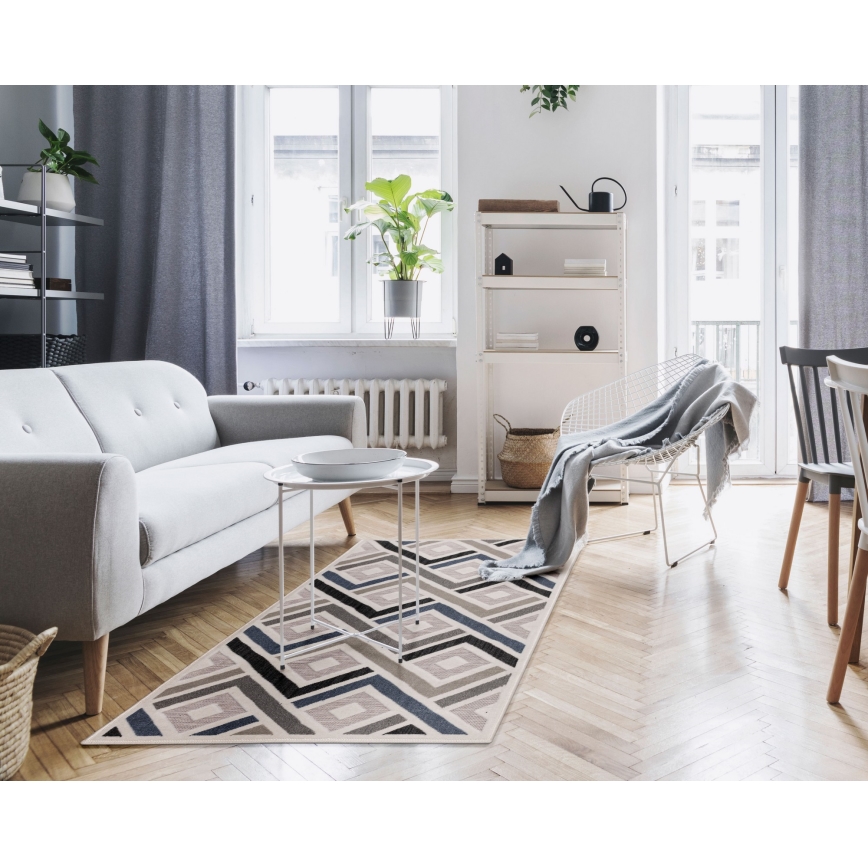 Tapis SHIFT 80x150 cm gris/bleu