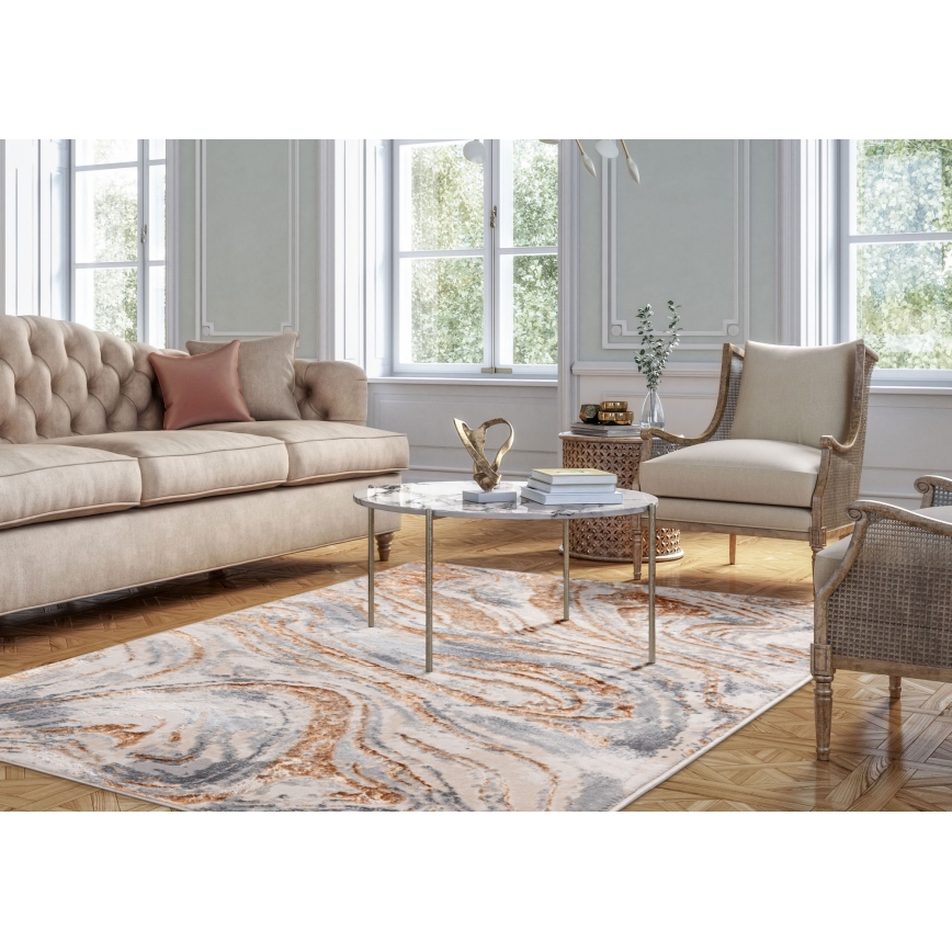 Tapis STONE 120 x 160 cm beige/gris