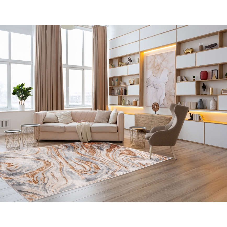 Tapis STONE 120 x 160 cm beige/gris