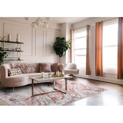 Tapis STONE 80 x 140 cm rose/gris