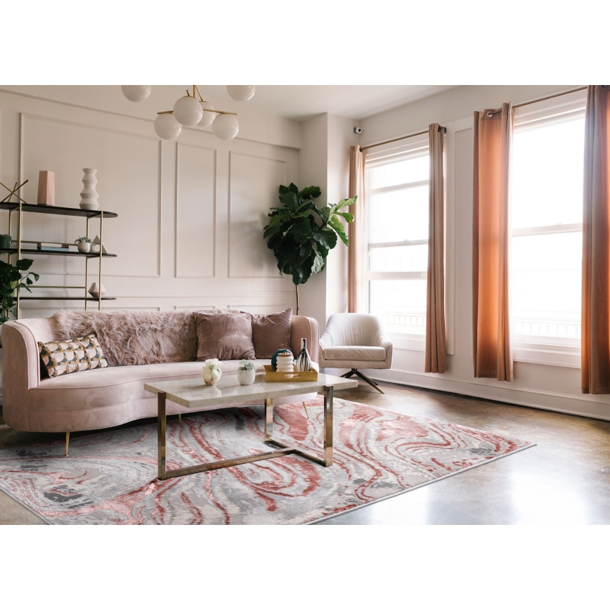 Tapis STONE 80 x 140 cm rose/gris