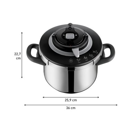 Tefal - Autocuiseur 6 l CLIPSO+ CHEF acier inoxydable