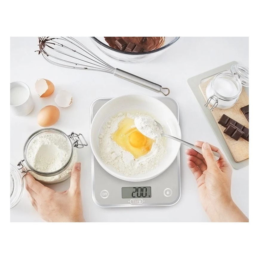Tefal - Balance de cuisine OPTISS 2xAAA argent