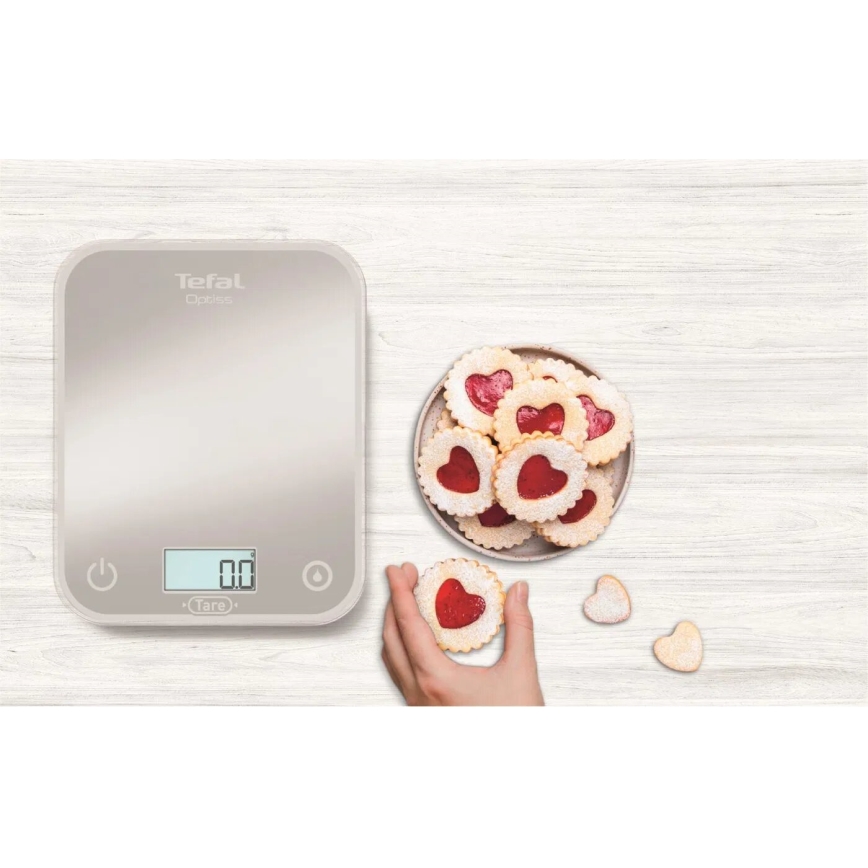 Tefal - Balance de cuisine OPTISS 2xAAA gris