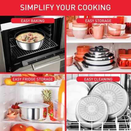 Tefal - Batterie de cuisine 13 pcs INGENIO PREFERENCE ON acier inoxydable