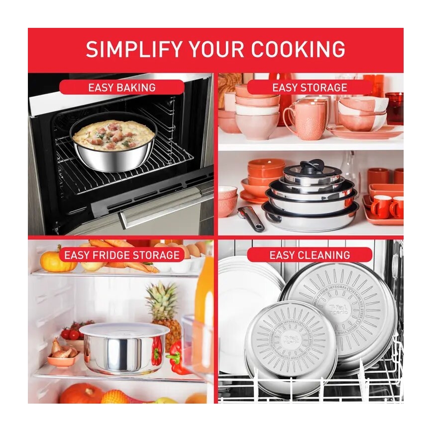 Tefal - Batterie de cuisine 13 pcs INGENIO PREFERENCE ON acier inoxydable