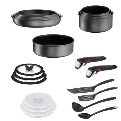 Tefal - Batterie de cuisine 20 pcs INGENIO DAILY CHEF ON noir