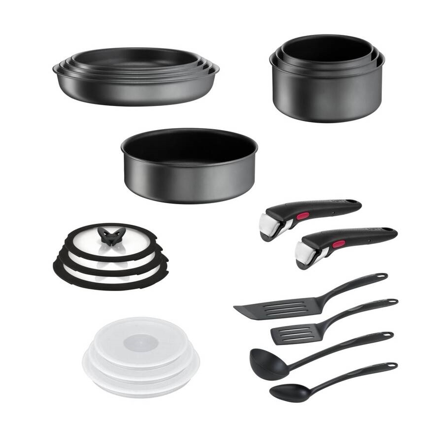 Tefal - Batterie de cuisine 20 pcs INGENIO DAILY CHEF ON noir