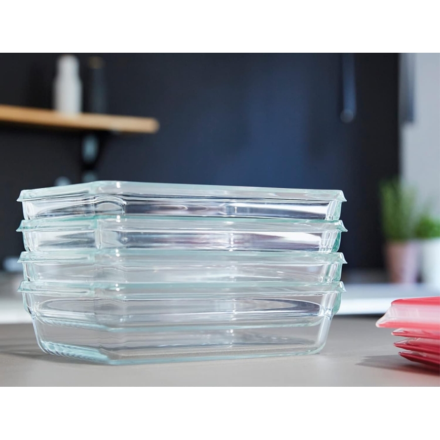 Tefal - Boîte de conservation alimentaire 1,3 L MSEAL GLASS rouge/verre