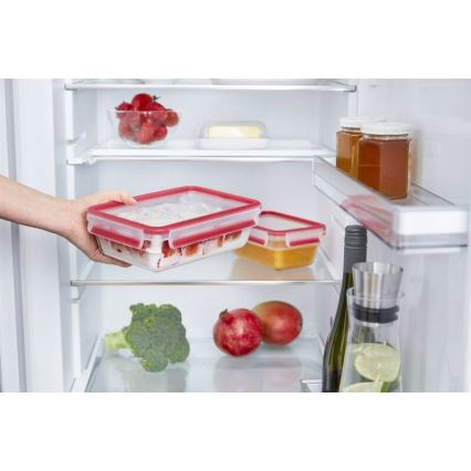 Tefal - Boîte hermétique de conservation 0,85 l MSEAL GLASS rouge/verre