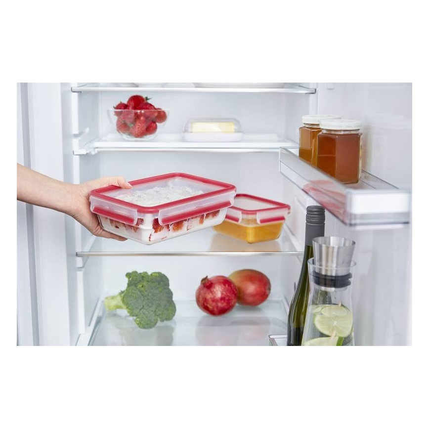 Tefal - Boîte hermétique de conservation 0,85 l MSEAL GLASS rouge/verre