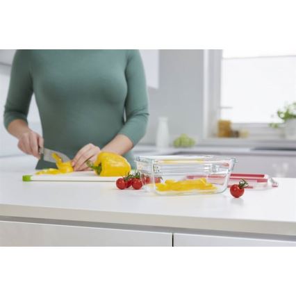Tefal - Boîte hermétique de conservation 0,85 l MSEAL GLASS rouge/verre