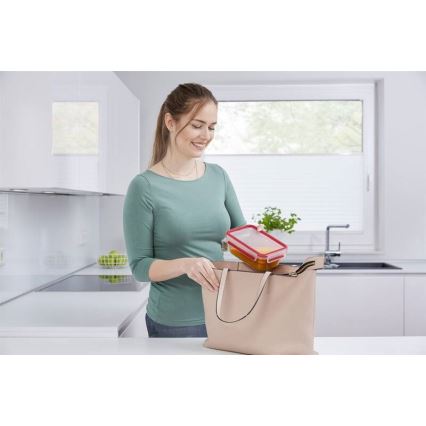 Tefal - Boîte hermétique de conservation 0,85 l MSEAL GLASS rouge/verre