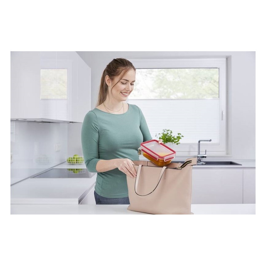 Tefal - Boîte hermétique de conservation 0,85 l MSEAL GLASS rouge/verre