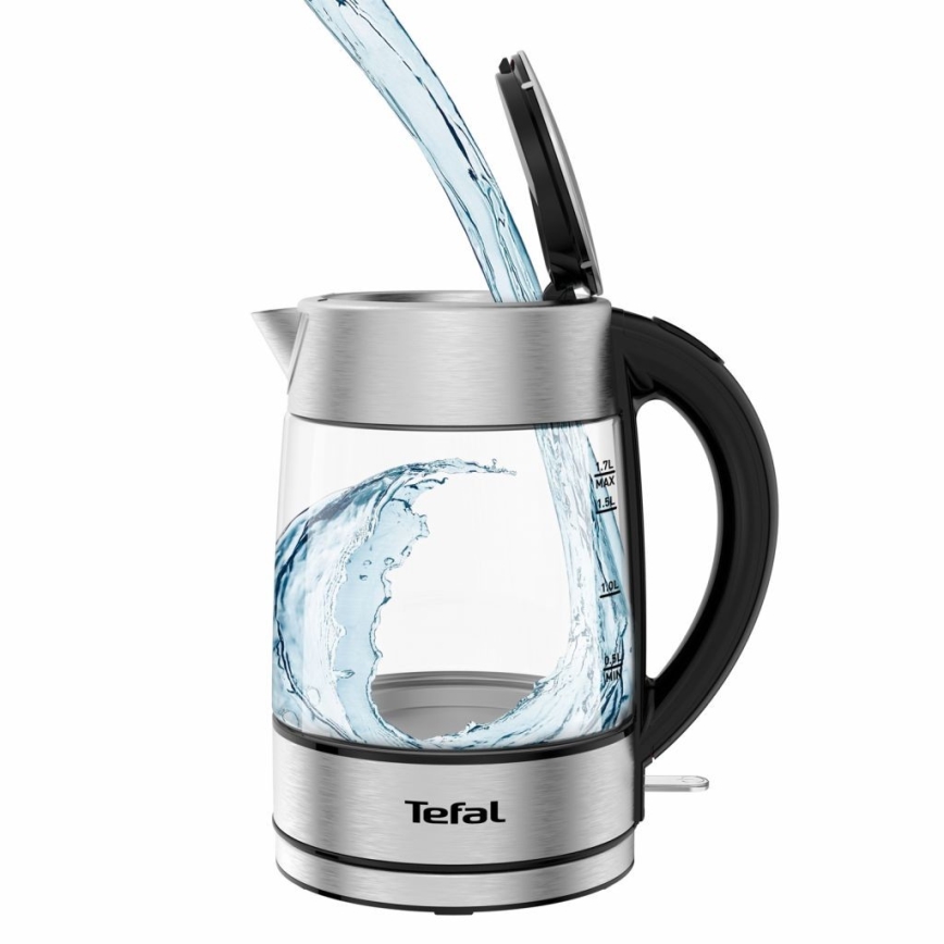 Tefal - Bouilloire GLASS 1,7 l  2200W/230V chrome mat