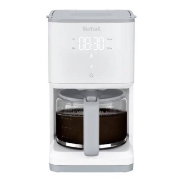 Tefal - Cafetière à filtre avec écran LCD SENSE 1000W/230V blanc