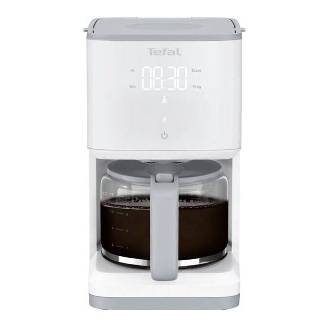 Tefal - Cafetière à filtre avec écran LCD SENSE 1000W/230V blanc