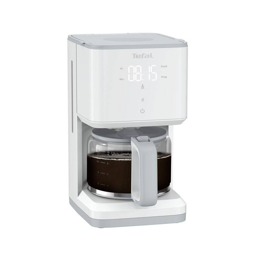 Tefal - Cafetière à filtre avec écran LCD SENSE 1000W/230V blanc