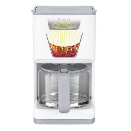 Tefal - Cafetière à filtre avec écran LCD SENSE 1000W/230V blanc