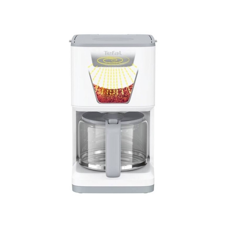 Tefal - Cafetière à filtre avec écran LCD SENSE 1000W/230V blanc