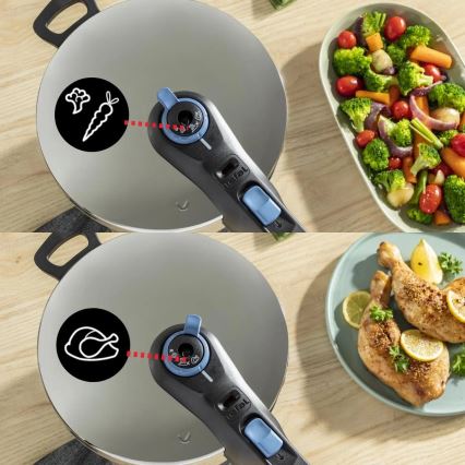 Tefal - Cocotte-minute 4 l SECURE TRENDY acier inoxydable