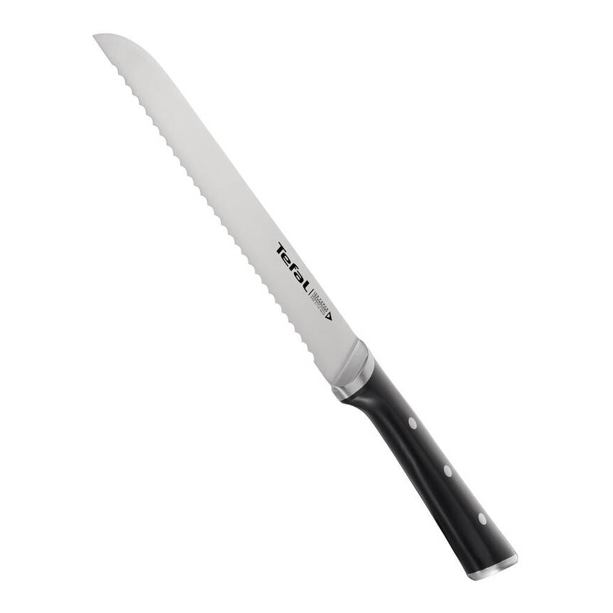 Tefal - Couteau à pain en acier inoxydable ICE FORCE 20 cm chrome brillant/noir