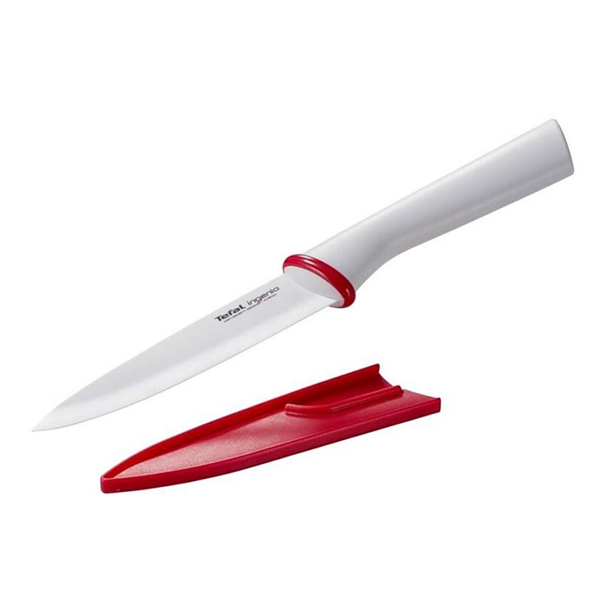 Tefal - Couteau céramique universel INGENIO 13 cm blanc/rouge