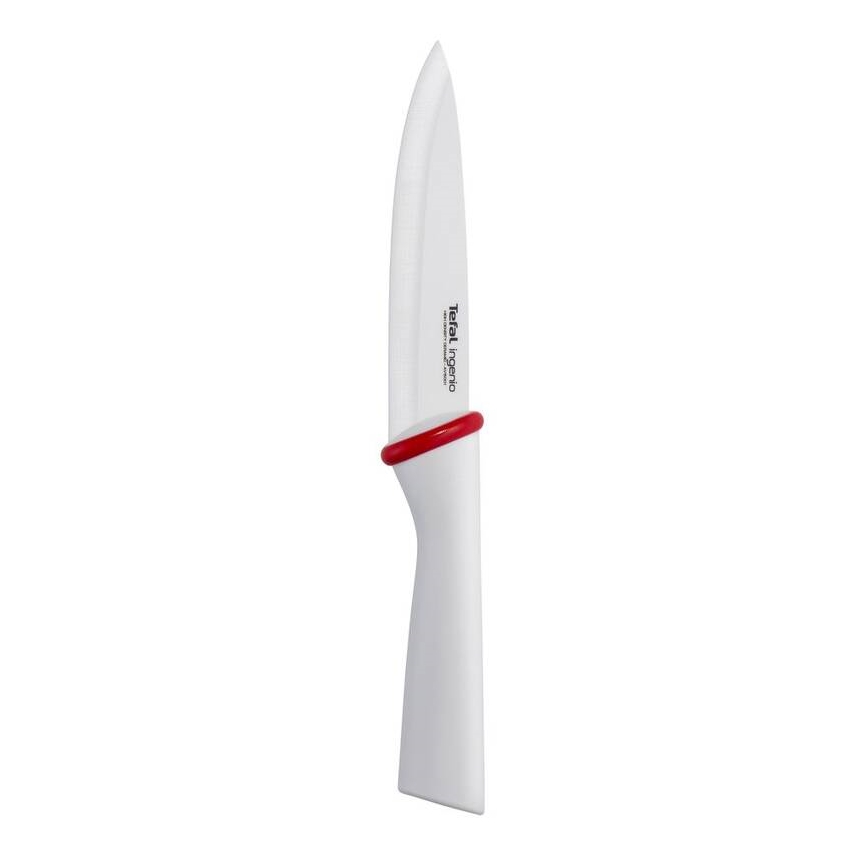 Tefal - Couteau céramique universel INGENIO 13 cm blanc/rouge