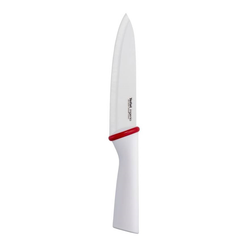Tefal - Couteau de chef en céramique INGENIO 16 cm blanc/rouge
