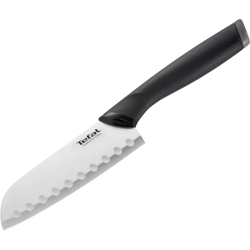 Tefal - Couteau en acier inoxydable santoku COMFORT 12,5 cm chrome brillant/noir