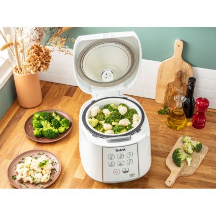 Tefal - Cuiseur à riz 8 en 1 EASY COOK 750 W/230 V 5 L blanc