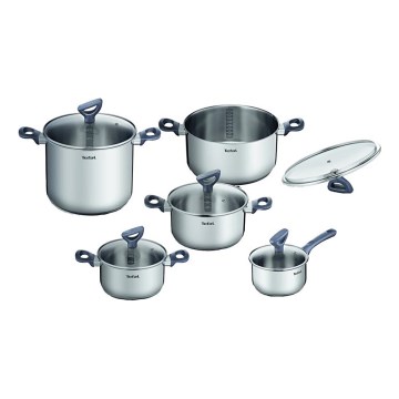Tefal - Ensemble de 10 casseroles DAILY COOK en acier inoxydable