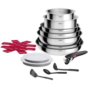 Tefal - Ensemble de 15 pièces INGENIO COOK en inox