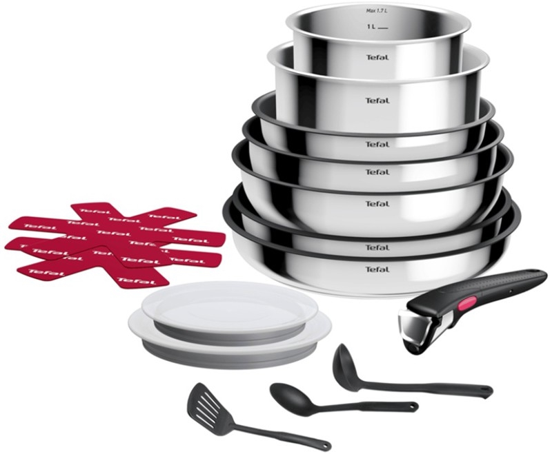 Tefal - Ensemble de 15 pièces INGENIO COOK en inox