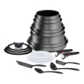 Tefal - Ensemble de 20 pièces de batterie de cuisine INGENIO DAILY CHEF ON noir