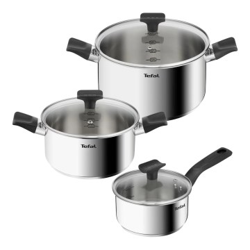 Tefal - Ensemble de 3 casseroles DELICIOUS en acier inoxydable
