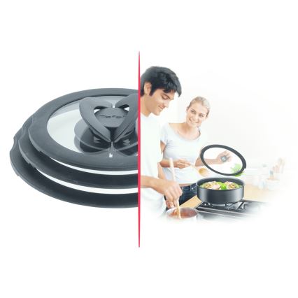 Tefal - Ensemble de 3 couvercles en verre