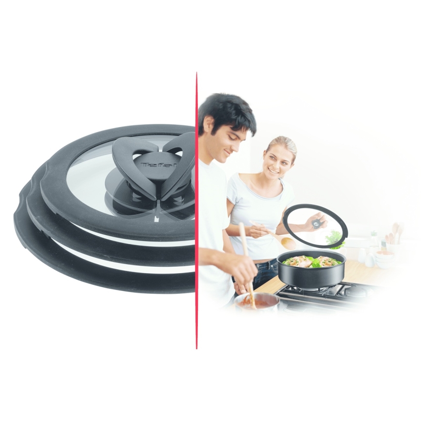 Tefal - Ensemble de 3 couvercles en verre