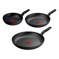 Tefal - Ensemble de 3 poêles DARK ESSENTIAL