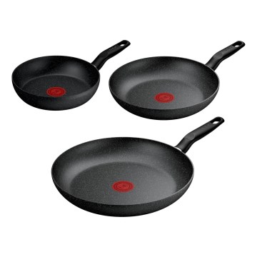 Tefal - Ensemble de 3 poêles DARK ESSENTIAL
