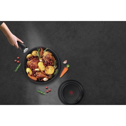Tefal - Ensemble de 3 poêles INGENIO BLACK STONE