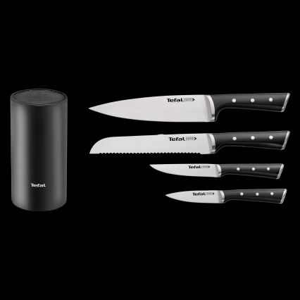 Tefal - Ensemble de 4 couteaux de cuisine avec bloc ICE FORCE
