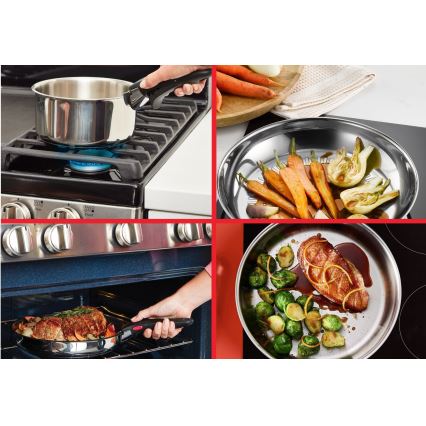 Tefal - Ensemble de batterie de cuisine 3 pièces INGENIO COOK en inox