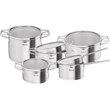 Tefal - Ensemble de casseroles 10 pièces NORDICA en acier inoxydable