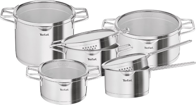 Tefal - Ensemble de casseroles 10 pièces NORDICA en acier inoxydable