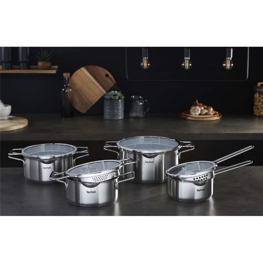Tefal - Ensemble de casseroles 10 pièces NORDICA en acier inoxydable