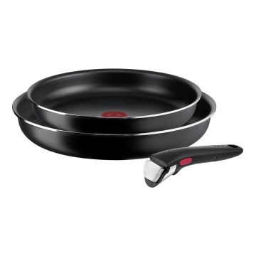 Tefal - Ensemble de poêles 3 pce INGENIO EASY COOK & CLEAN BLACK