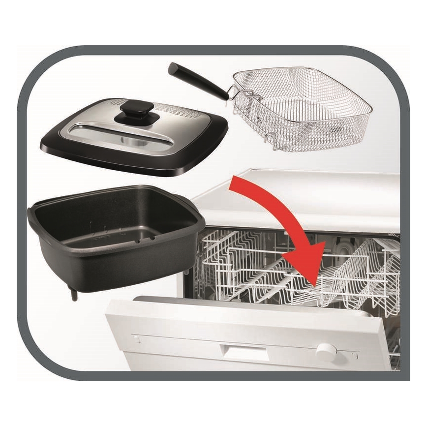 Tefal - Friteuse 2 l VERSALION DE LUXE 7 en 1 1600W/230V noir