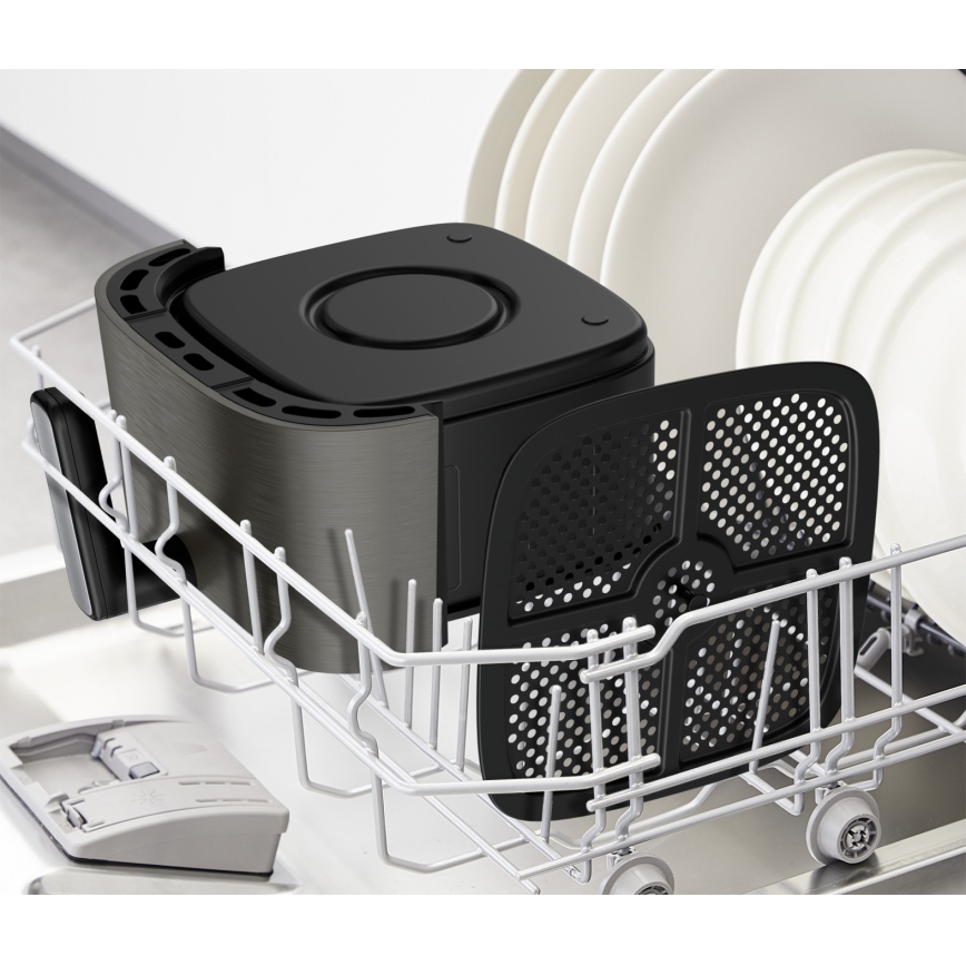 Tefal - Friteuse à air chaud 5 l EASY FRY SILENCE COAL 1400-1670W/230V